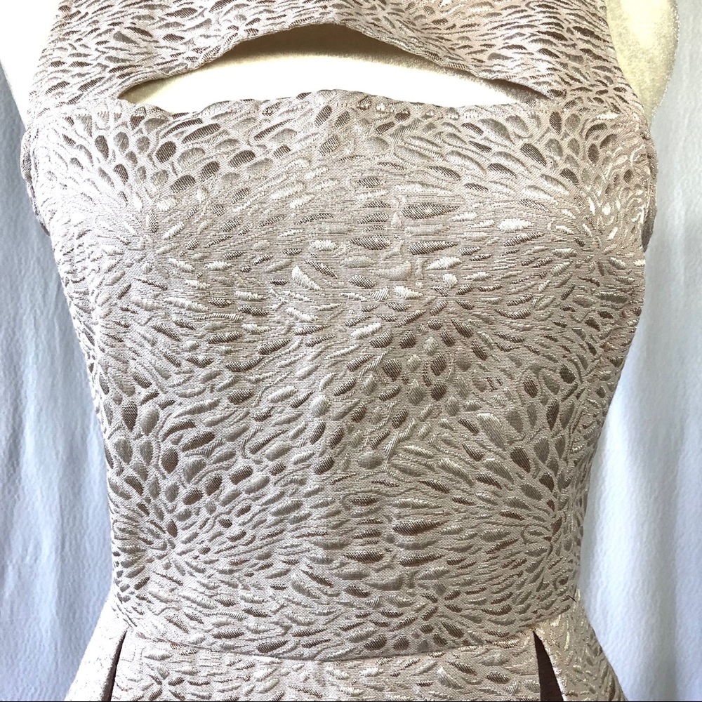 Frenchi Light Pink Metallic Fit & Flare Dress - Picture 4 of 8